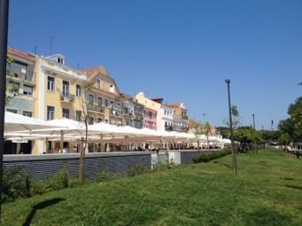 Row of restaurants and fine dining in Belem.